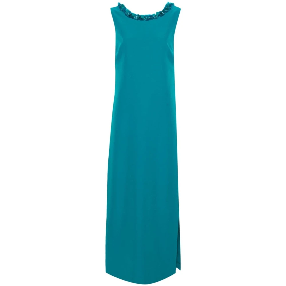 P.a.r.o.s.h. Turquoise Paillet Halternek Jurk Blue Dames