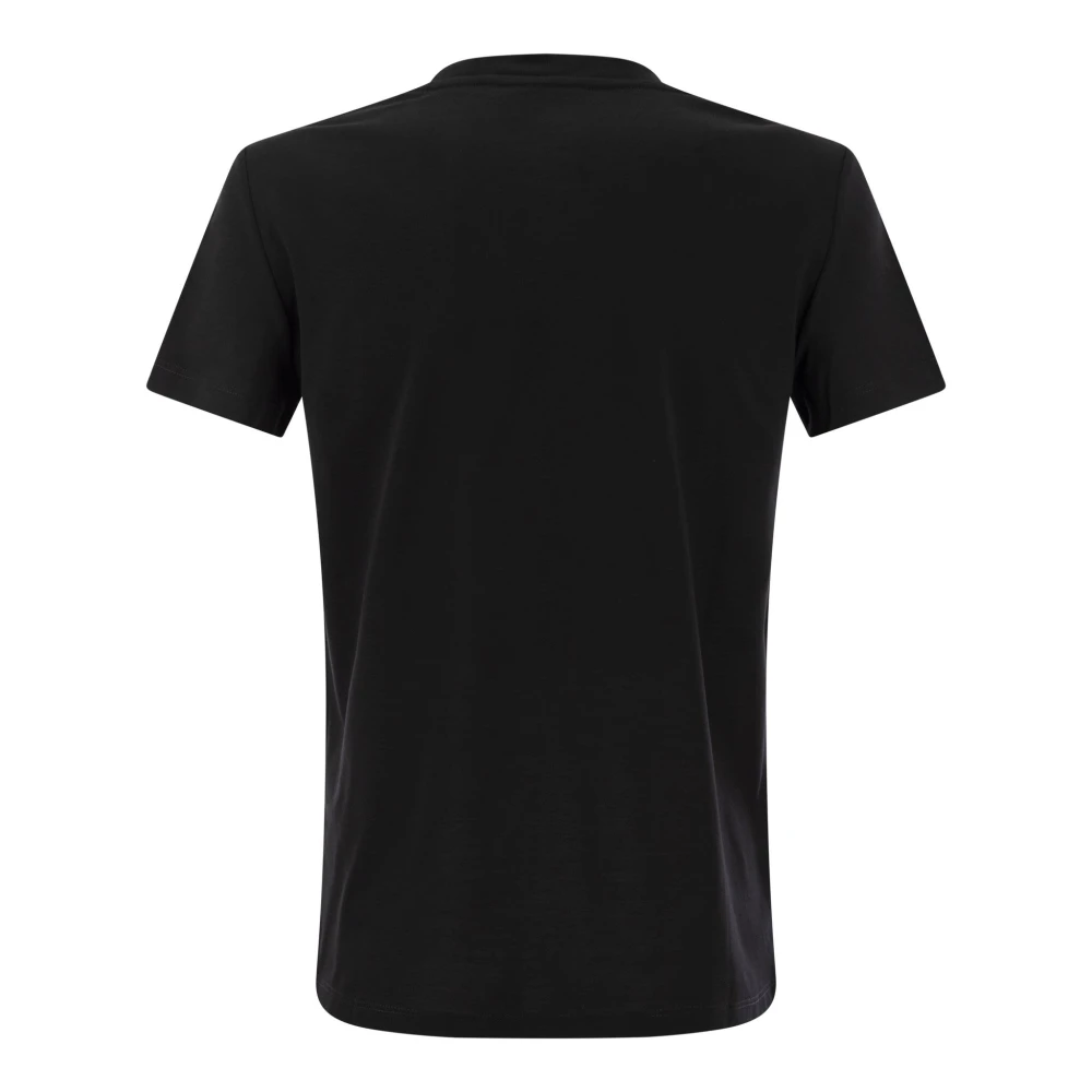 Max Mara Katoenen Jersey T-Shirt met Monogram Detail Black Dames