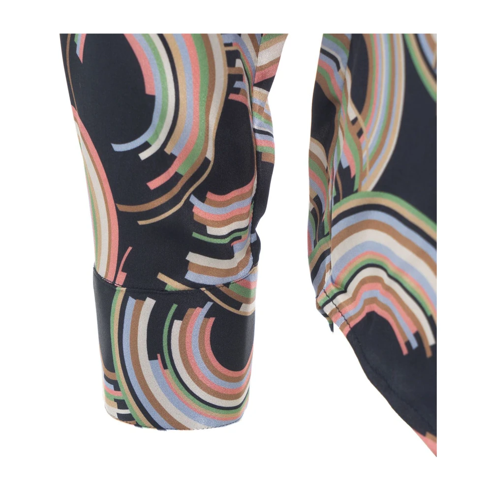 Himon's Blauwe Retro Print Shirt Multicolor Dames