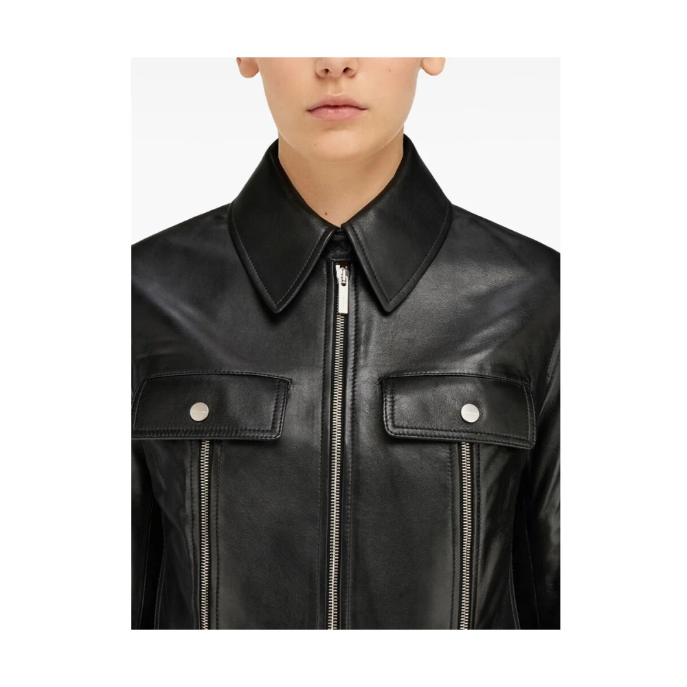 Salvatore Ferragamo Zwarte Leren Ritsjas Stijlvol Ontwerp Black Dames