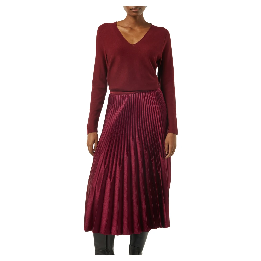 comma Geplooide rok met zijrits Red Dames