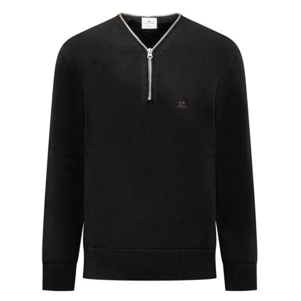 Courrèges Gebreide trui met rits Black Dames