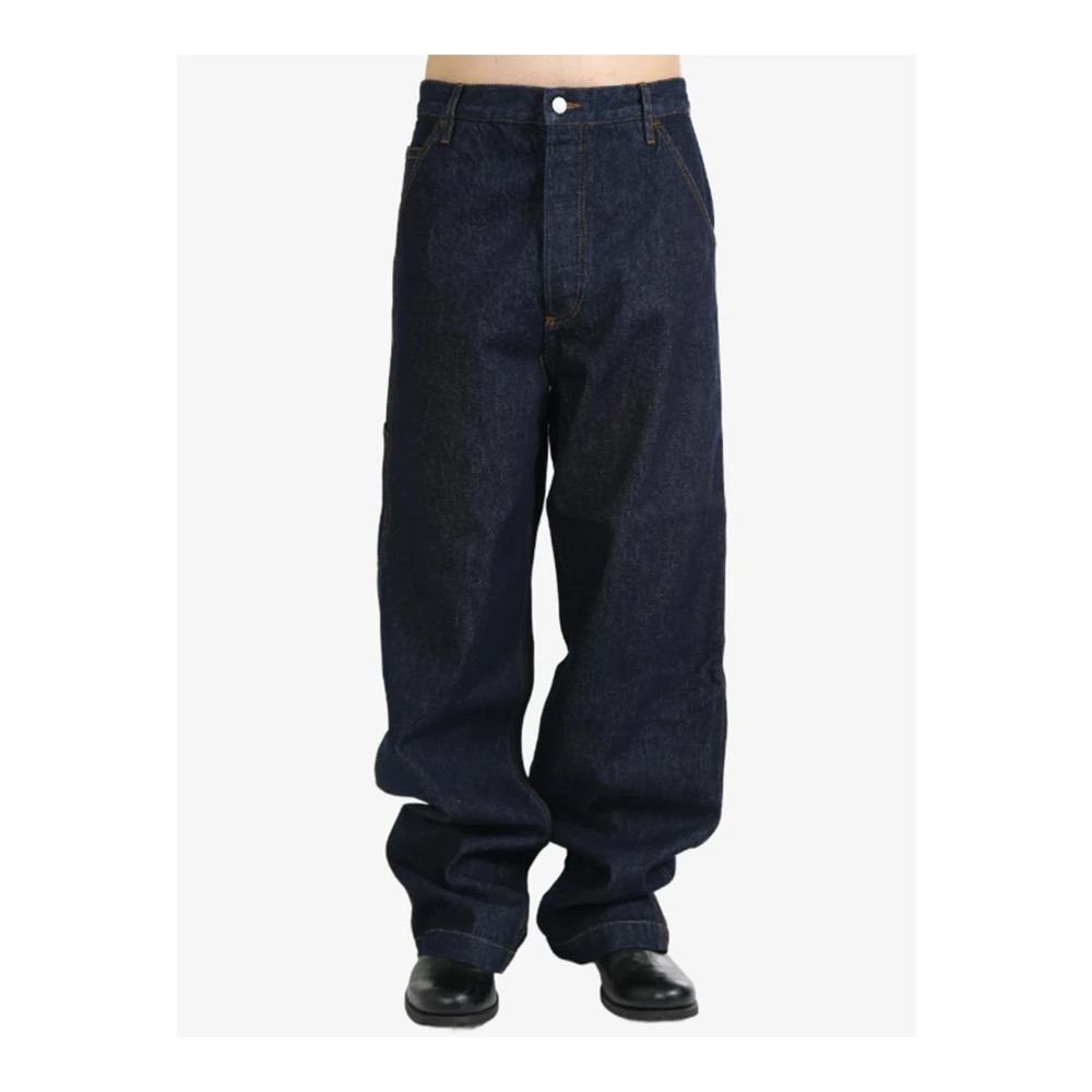 Dries Van Noten Indigo Pickerby Broek Blue Heren