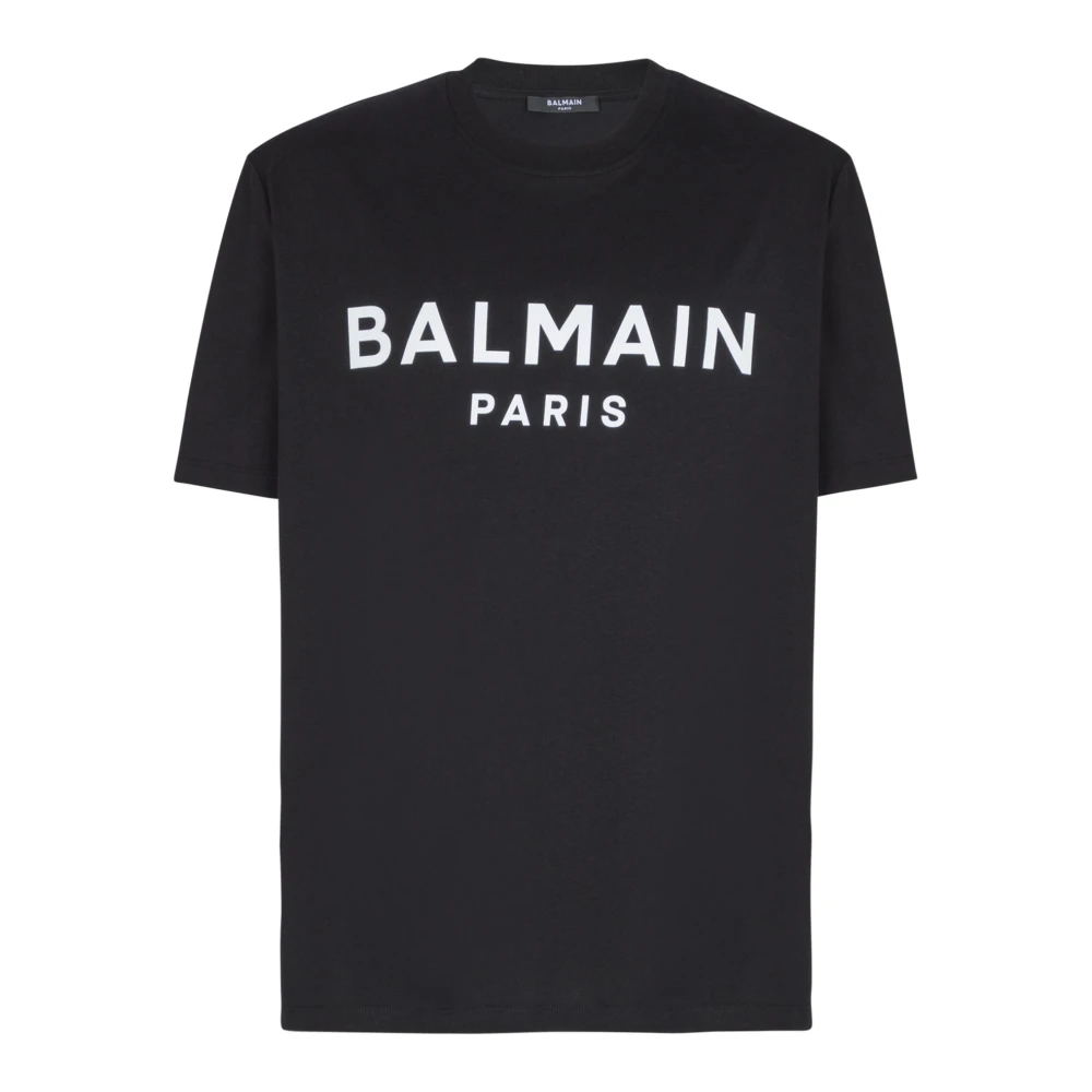 Balmain Black T-Shirt With Paris Print - Male - T-Shirts - S - Tops