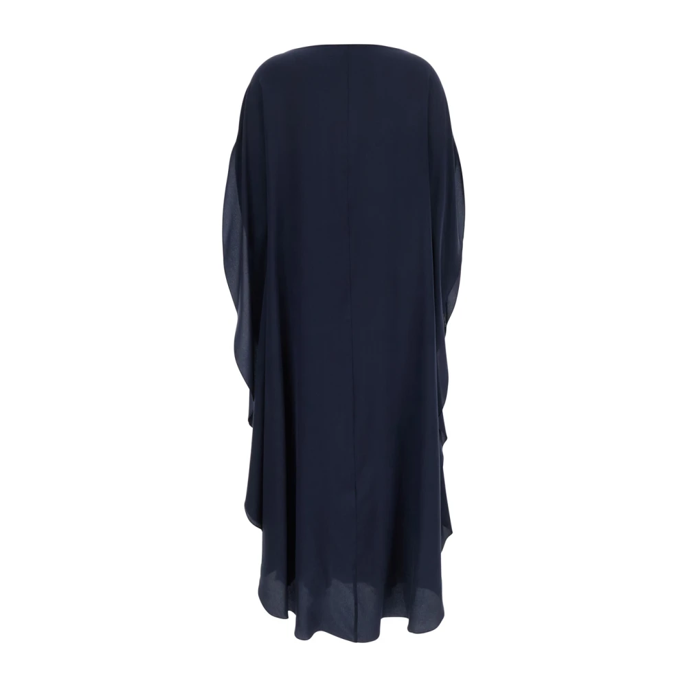 Gianluca Capannolo Midnight Blue Zijden Jurk met Wijde Mouwen Blue Dames