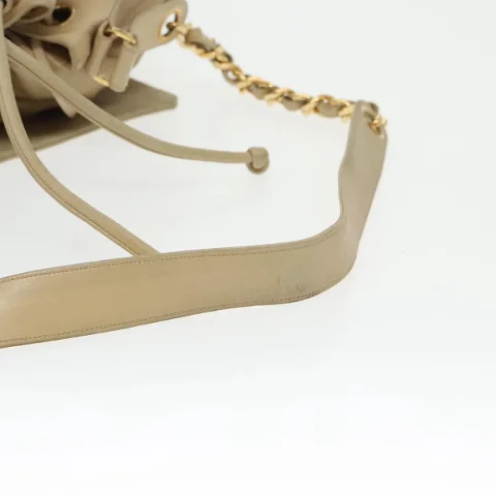 Chanel Vintage Pre-owned Leather chanel-bags Beige Dames