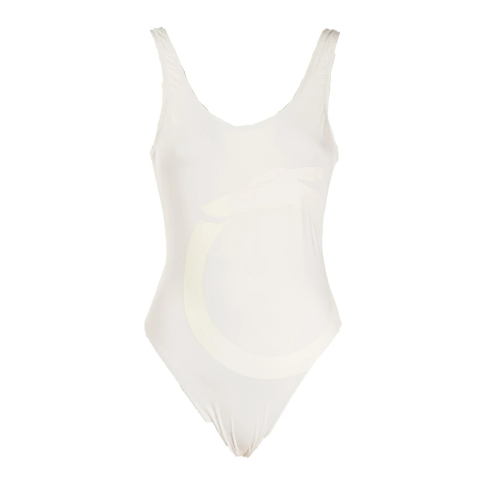 Trussardi Grafische Print One-Piece Badpak White Dames