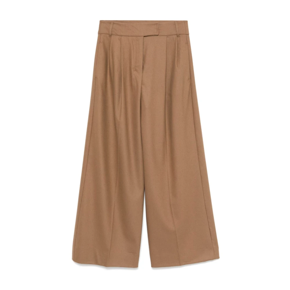 Max Mara Wijde pijpen hoge taille camel broek Brown Dames