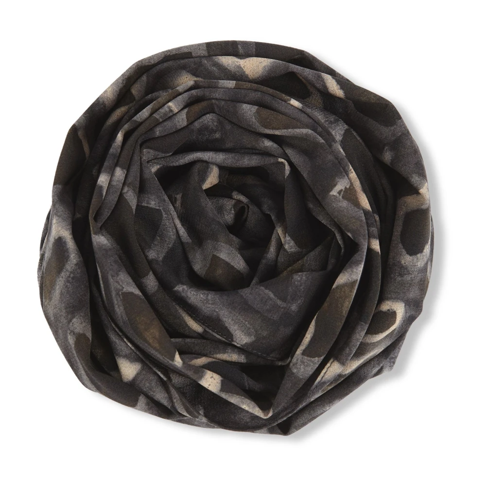 Cortana Irma zijden sjaal yasu print Black Dames