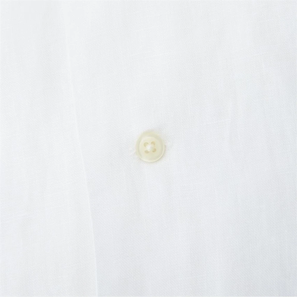 Polo Ralph Lauren Witte Linnen Overhemd Regular Fit White Heren