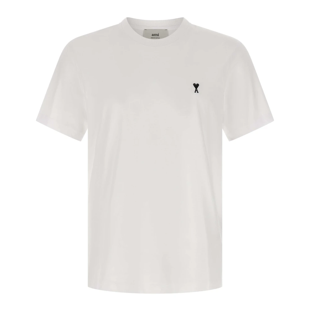 Ami Paris Men's White T-Shirts, 2XL, De Coeur T-Shirt