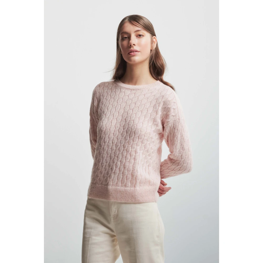 Kocca Betoverende Cable Knit Jumper Pink Dames