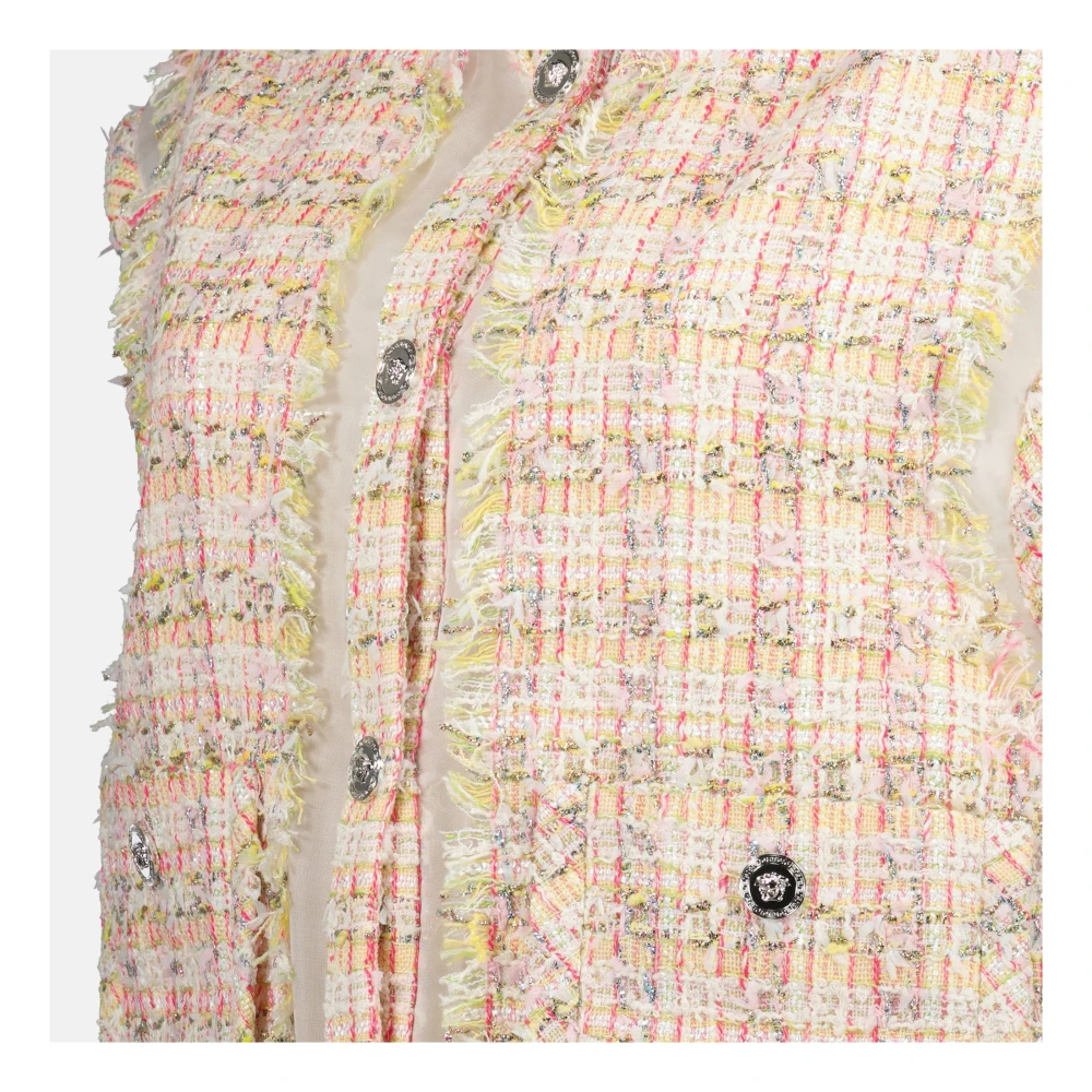 Versace Mouwloos Tweed Vest Lente-Zomer 2025 Pink Dames