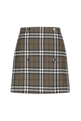 Check Bonded Wool Trench Minikjol