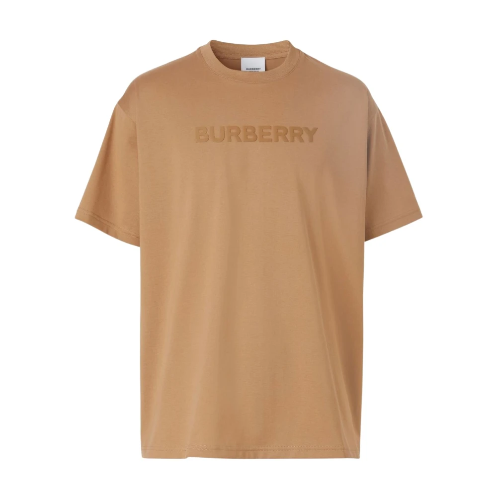 Burberry Biologisch Bruin Kamelen T-shirt met Logo Brown Heren