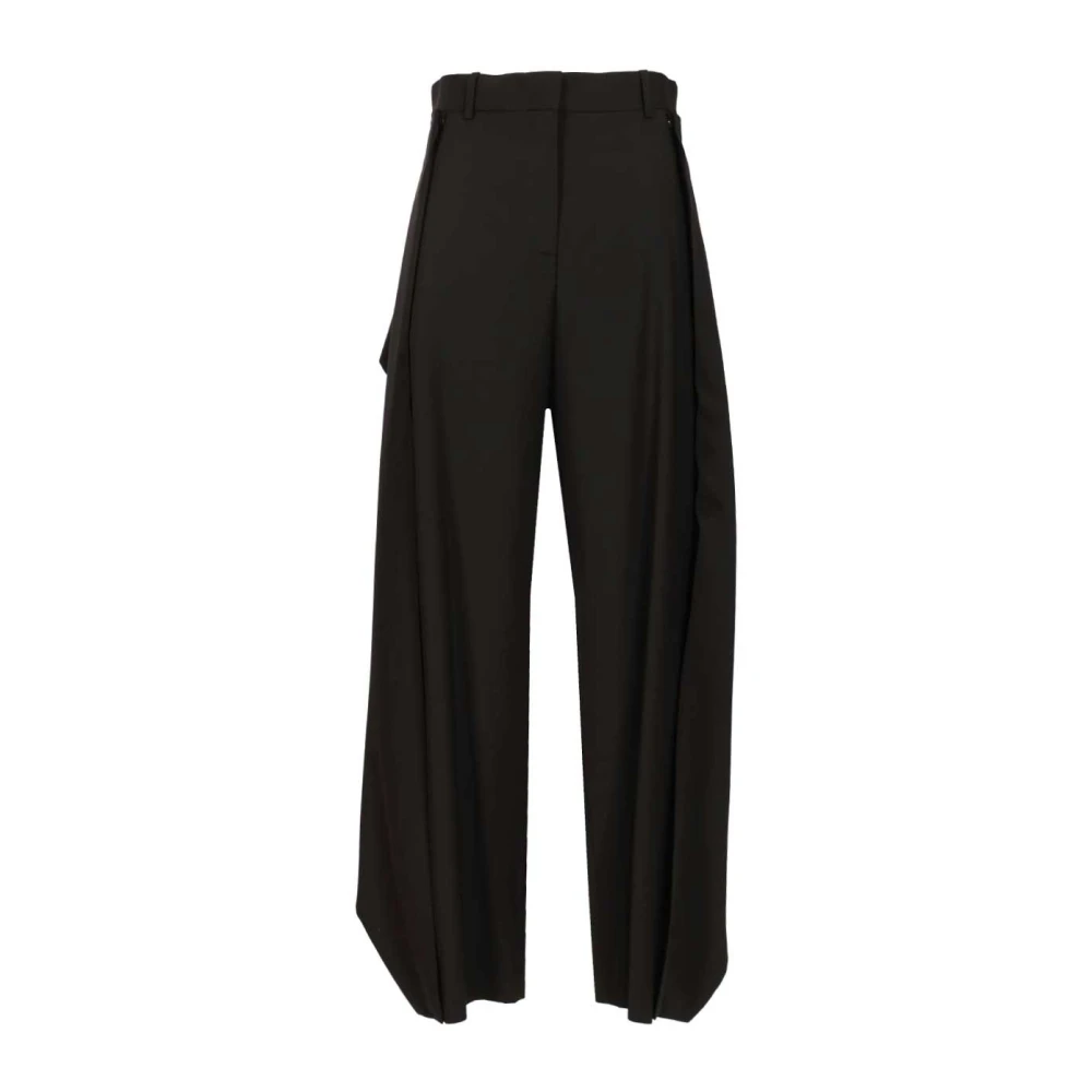 Loewe Black Tailored Wool Trousers - Female - Wide Trousers - M - Trousers