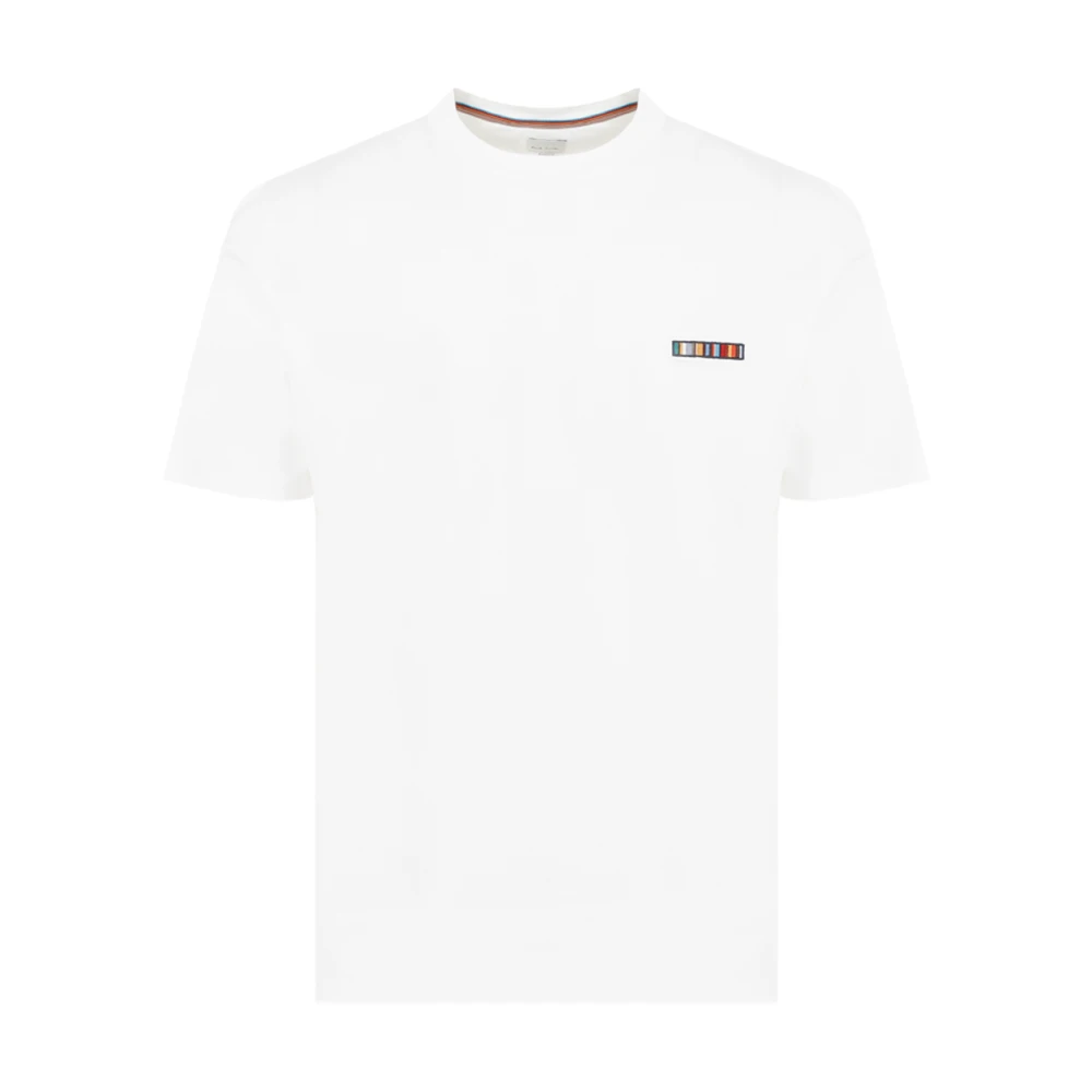 PS By Paul Smith Gestreept Geborduurd T-shirt White Heren