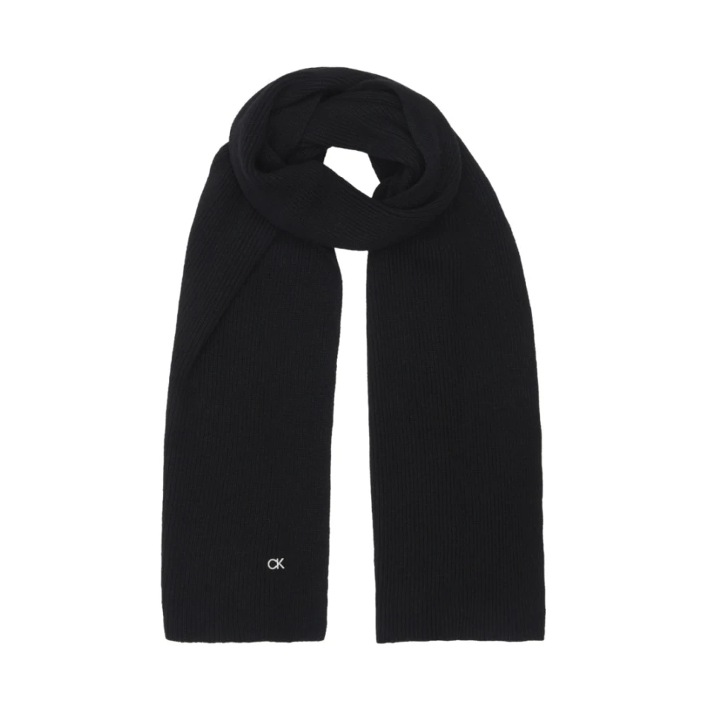 Calvin Klein Zwarte Beanie Sjaal voor Vrouwen Black Dames
