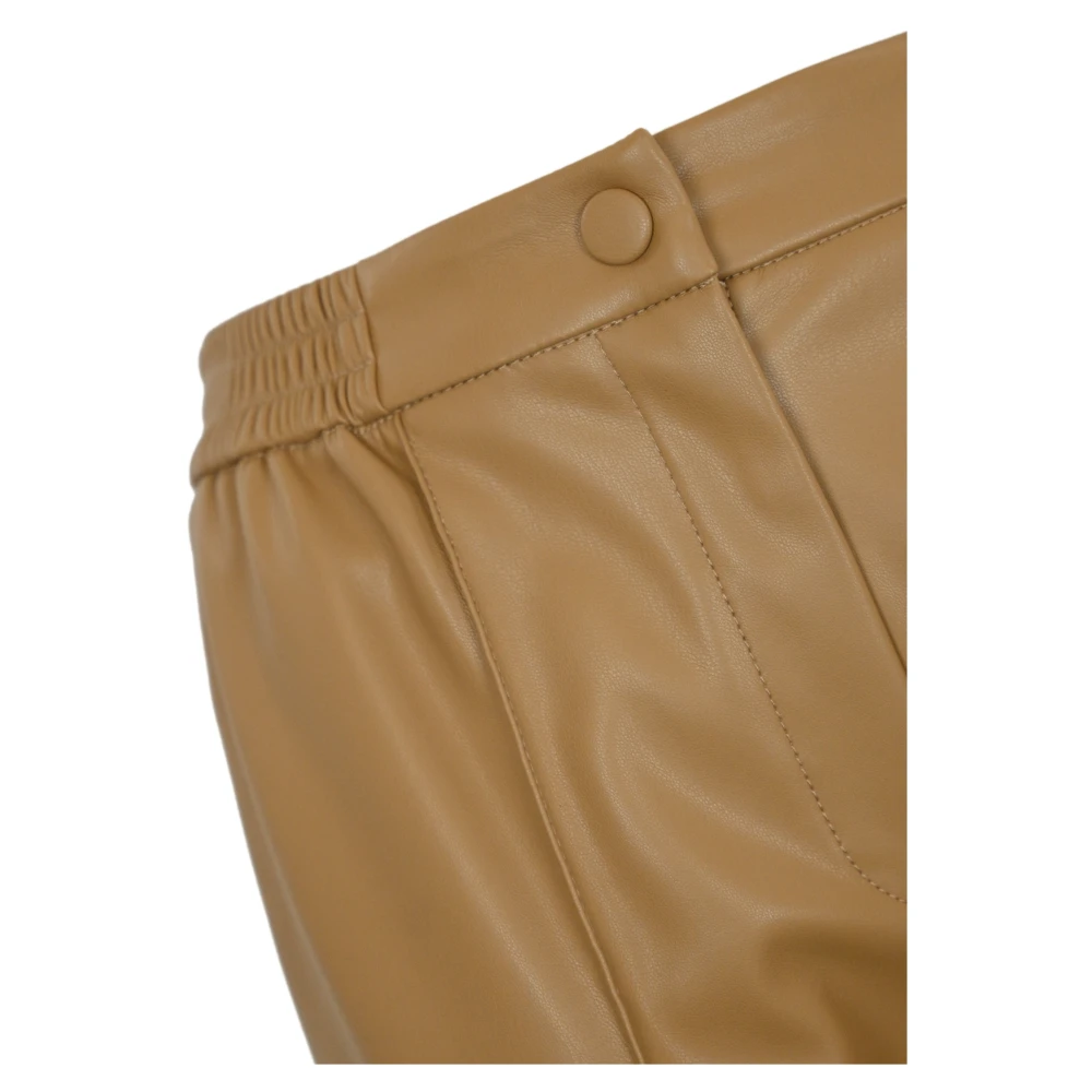 Twinset Imitatie leren rechte pijp broek Brown Dames