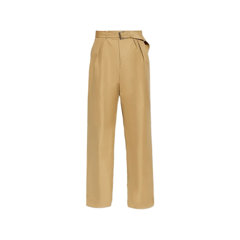 Dries Van Noten Men's Beige 3103 M.w. Trousers - Wide Trousers - M - Trousers