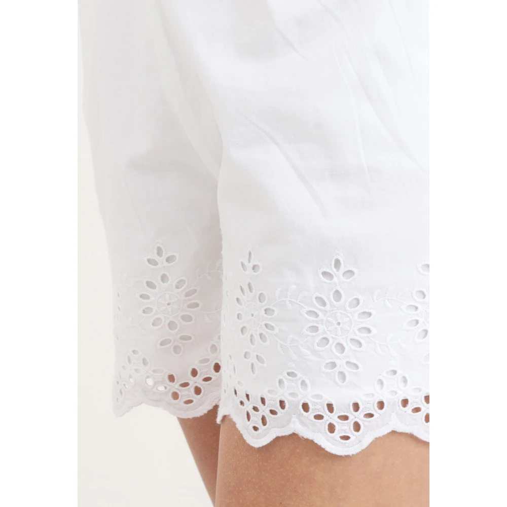 Only Witte Kant Detail Casual Shorts White Dames