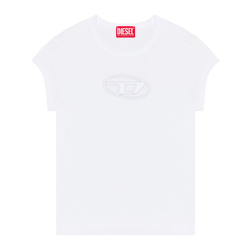 Diesel T-shirt med peekaboo-logga White, Dam