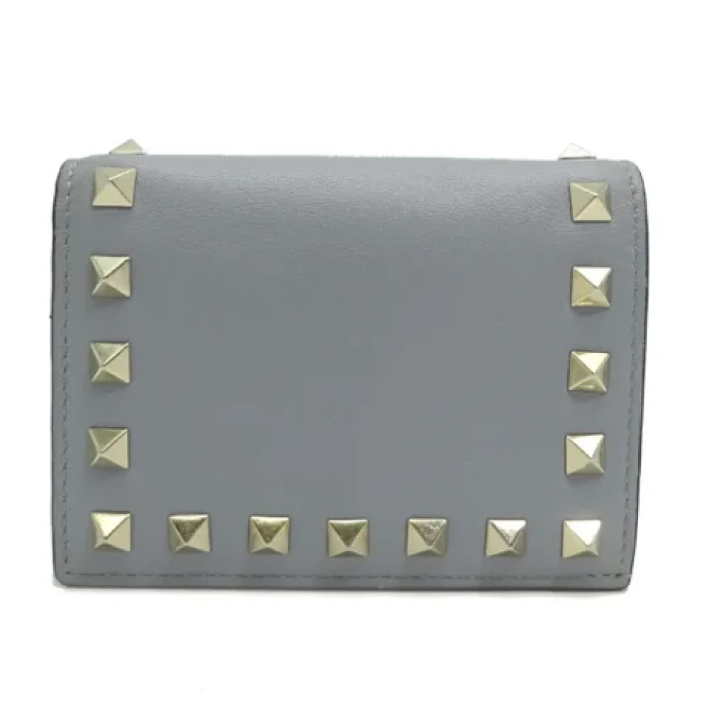 Valentino Vintage Pre-owned Leather wallets Gray Dames