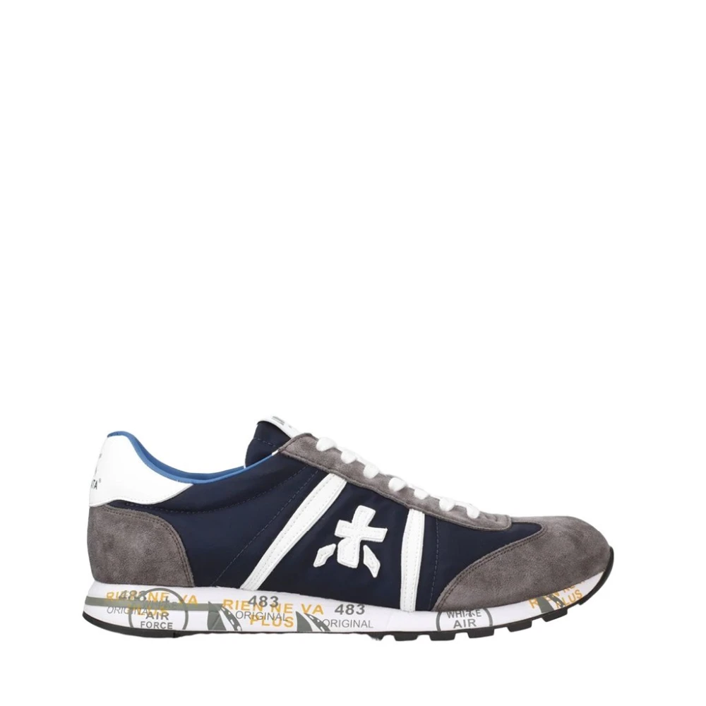 Premiata Blauwe stoffen sneakers Lucy suède Heren Schoenen Veelkleurig Multicolor