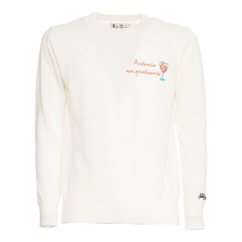 MC2 Saint Barth Witte Reiger Crew-Neck Sweater White Heren