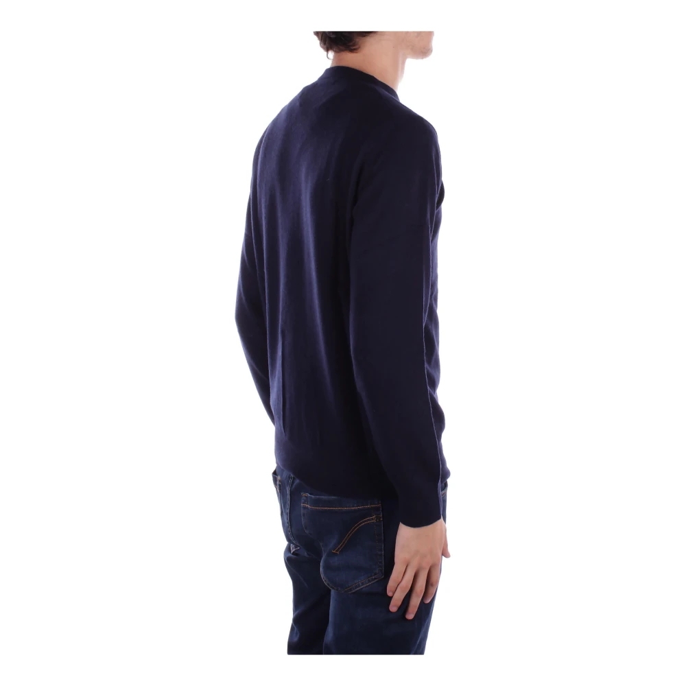 Saint Barth Logo Sweaters in wolmix Blue Heren