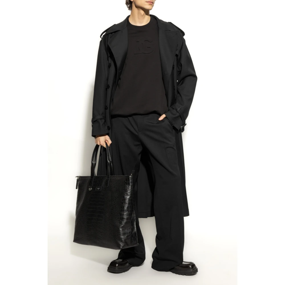 Dolce & Gabbana Sweatshirt met reliëf logo Black Heren
