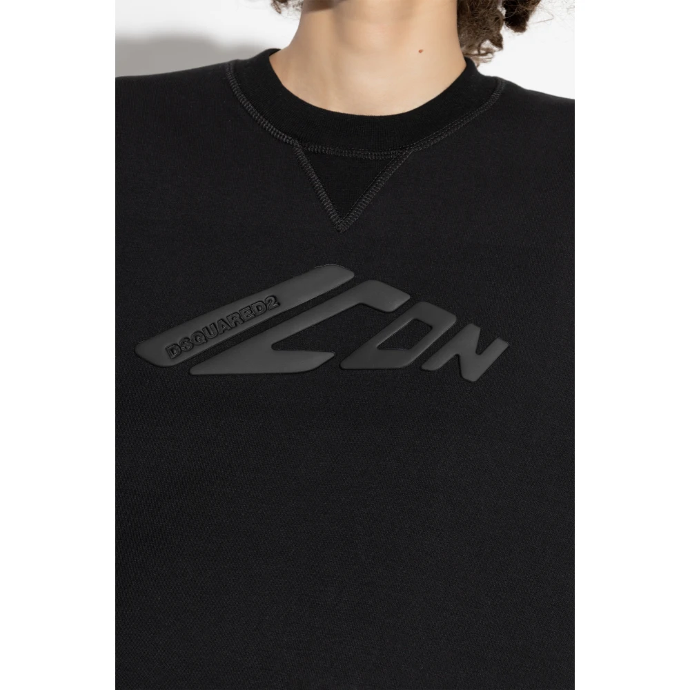 Dsquared2 Sweatshirt met logo Black Dames