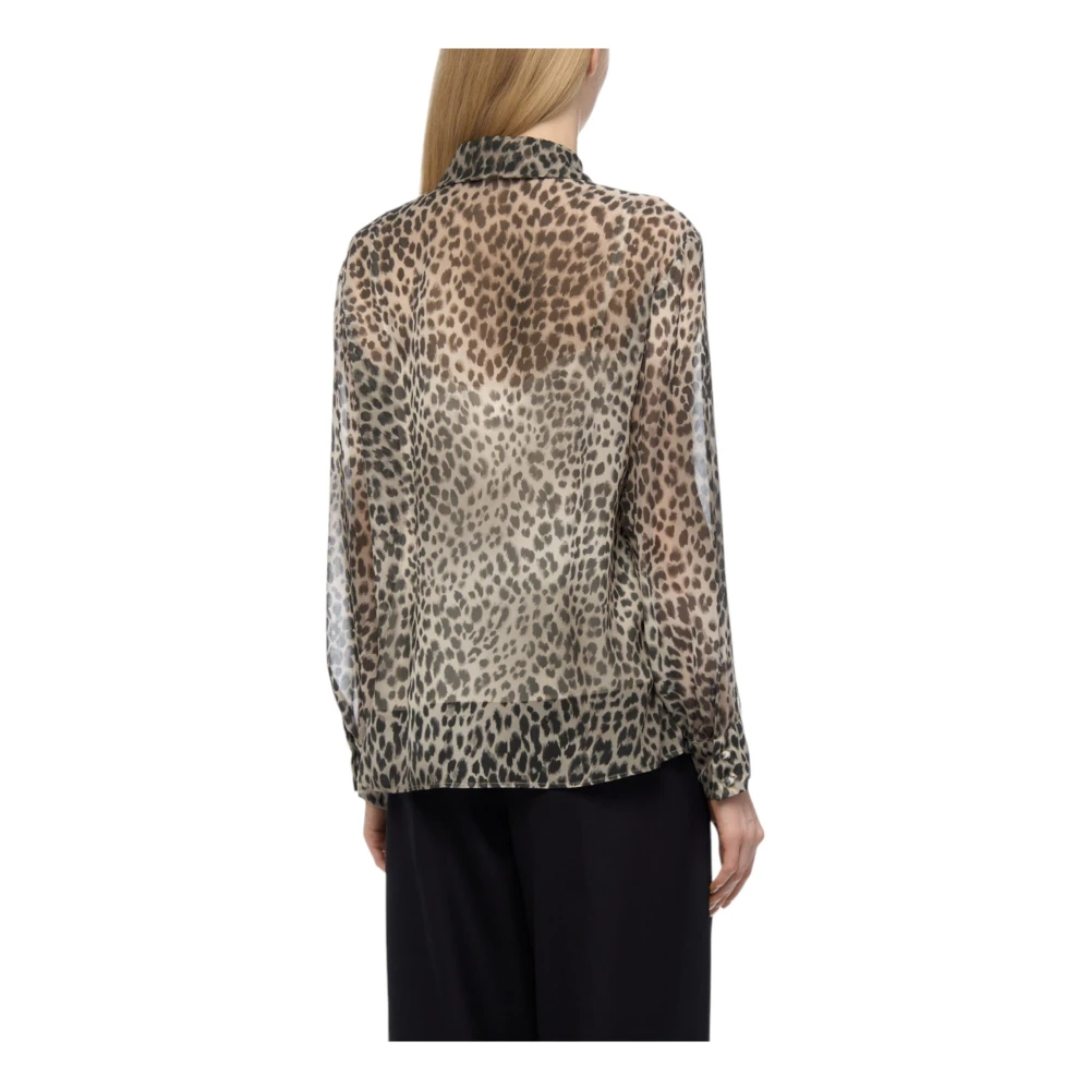 Max Mara Luipaardprint Shirt Valzer Stijl Brown Dames