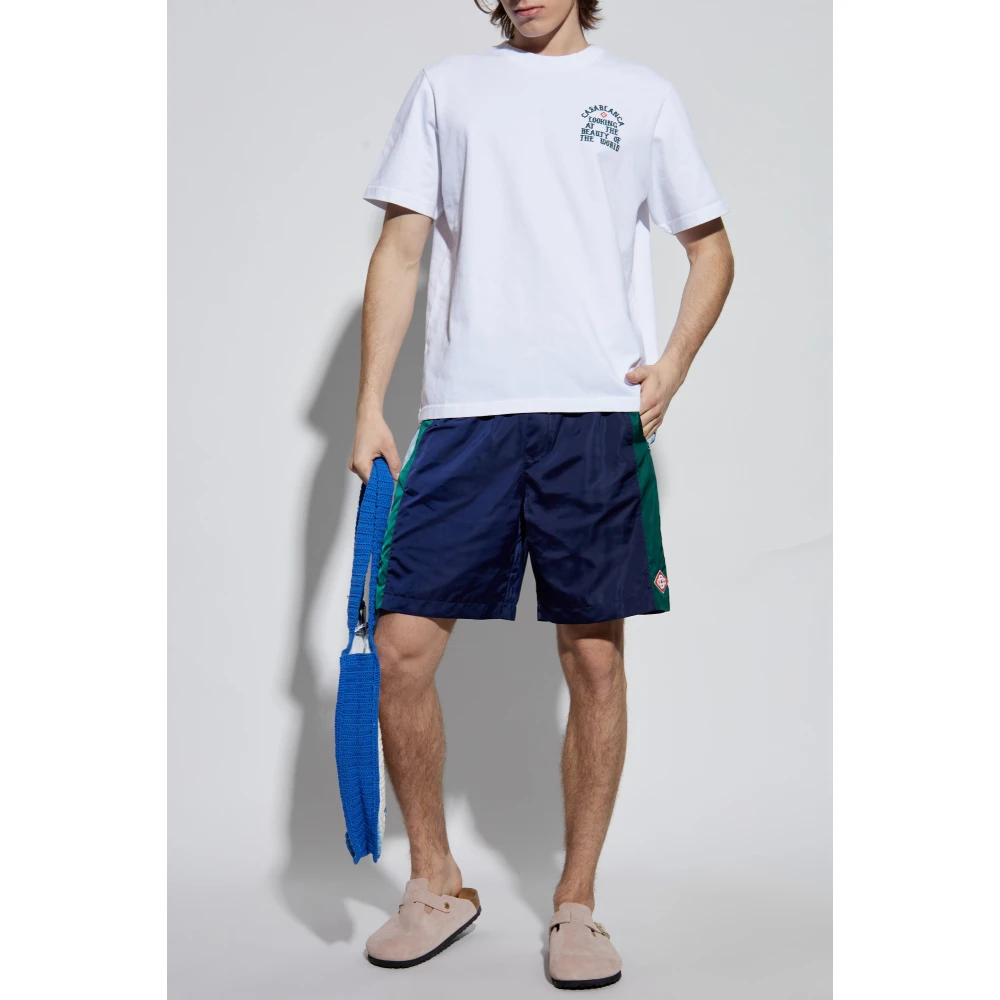 Casablanca Logo shorts Blue Heren