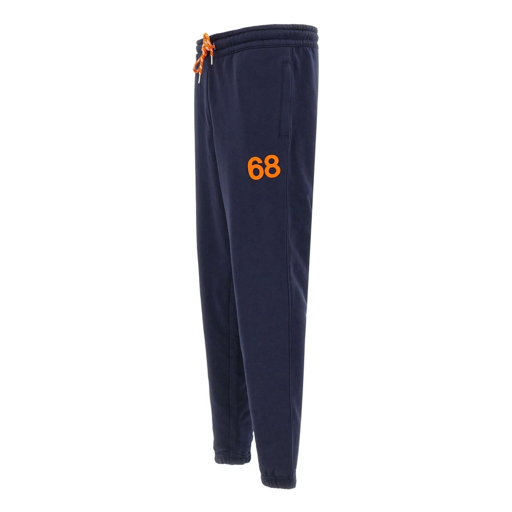 Sun68 Heren Katoenen Jogger met Oranje Piping Blue Heren