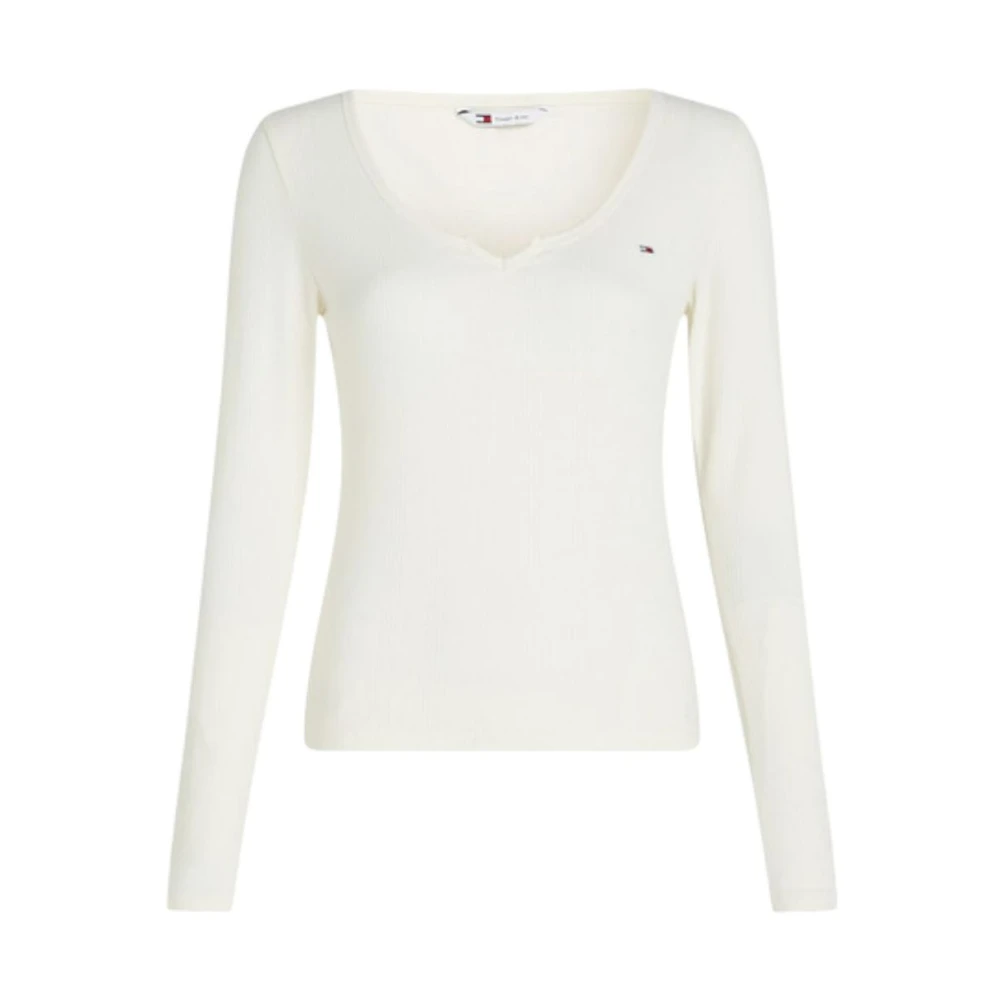 Tommy Jeans V-hals Top White Dames