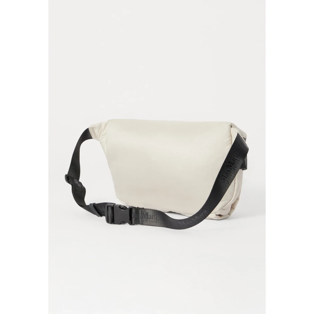 Max Mara Stijlvolle Nylon Heuptas met Handwarmer White Dames