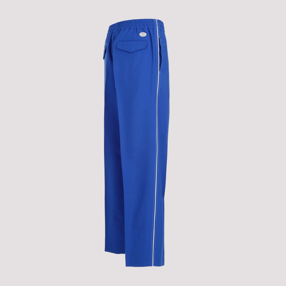 Gucci Electric Blue Katoenen Rechte Pijpen Broek Blue Heren