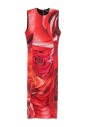 robe-rouge-drapee-sans-manches