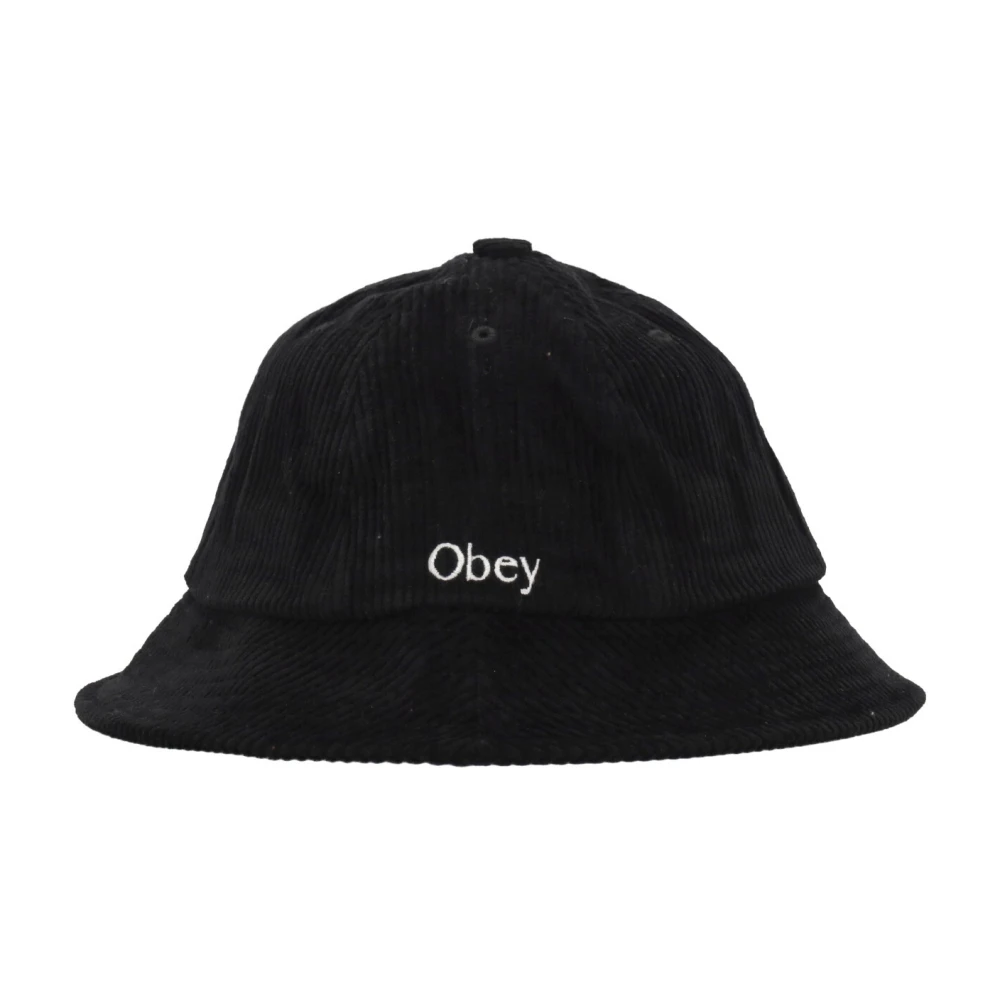 Obey Zwarte Cord Bucket Hat Streetwear Black Heren