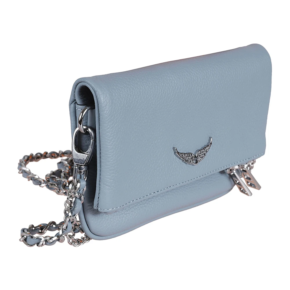 Zadig & Voltaire Nano Grained Leren Tas Blue Dames