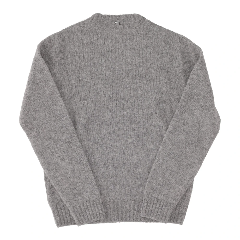 Herno Alpaca-Wol Trui met Ronde Hals Gray Heren