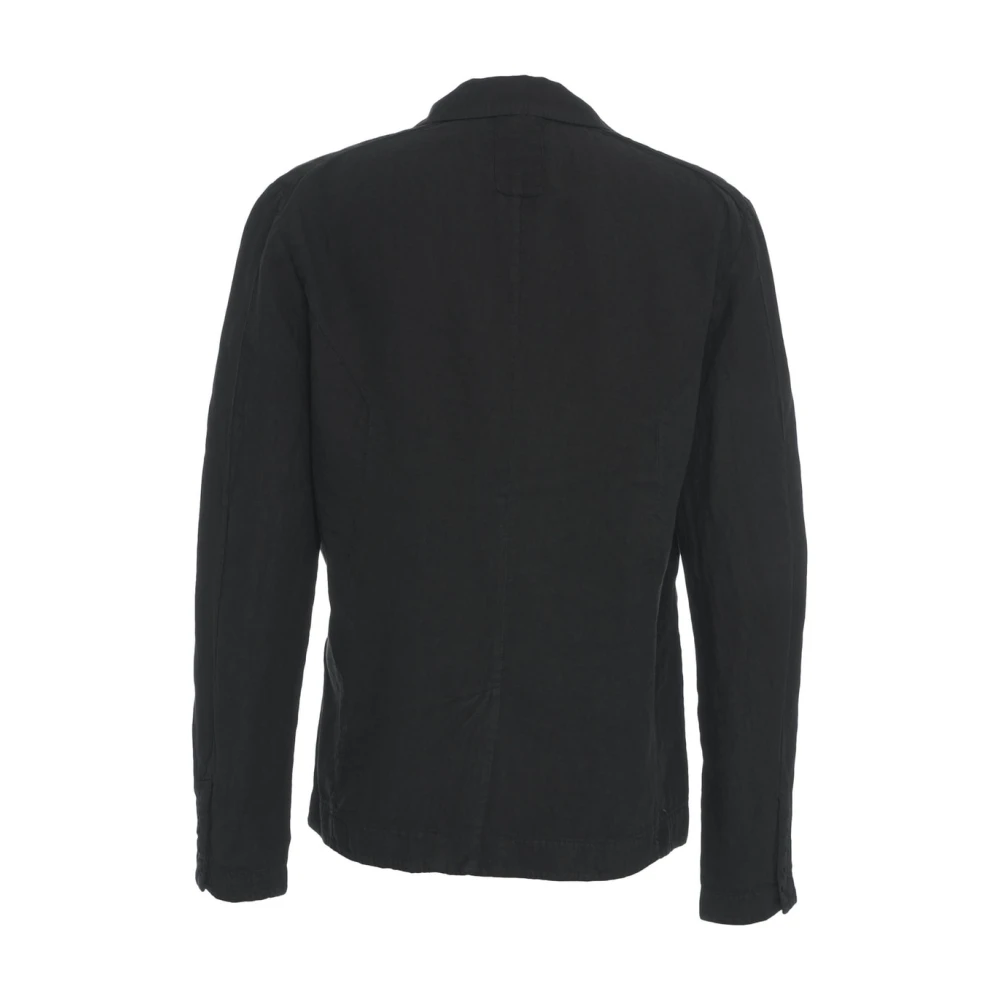 Transit Zwarte Linnen Blazer voor Mannen Black Heren