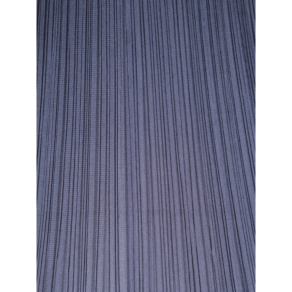 Issey Miyake Geplooide hoge kraag jurk blauw grijs Blue Dames