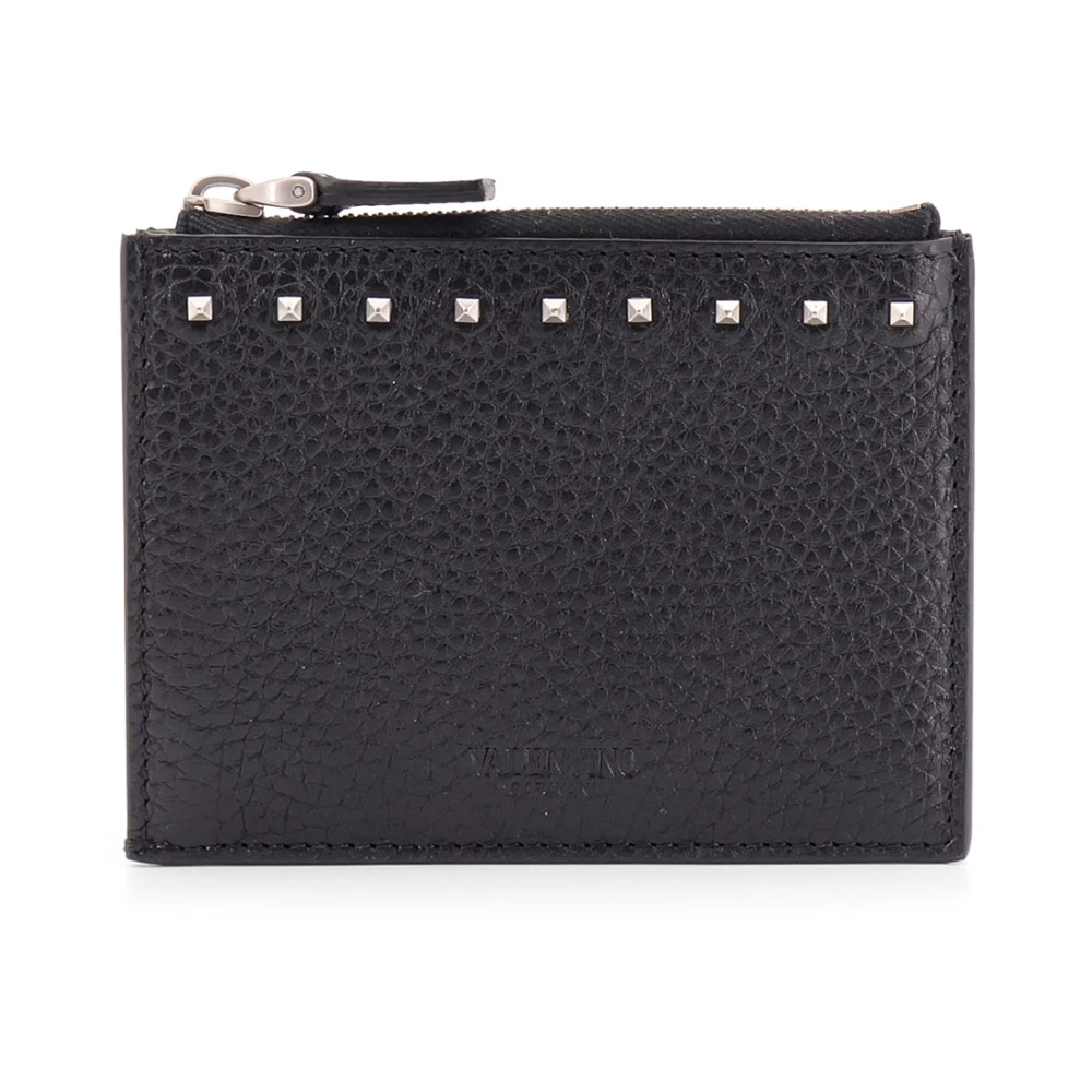 Valentino Garavani Men's Black Studded Zip Cardholder