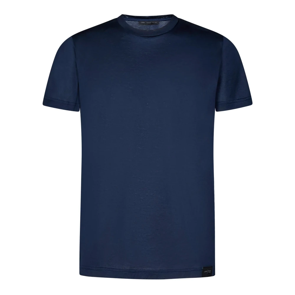 Low Brand Blauw Katoenen T-shirt met Logo Blue Heren