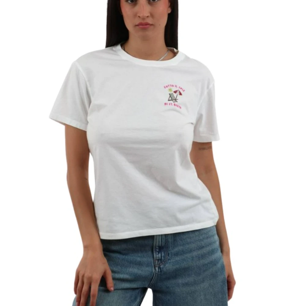 Mc2 Saint Barth White T-Shirts, Female, Xs, T-Shirt Emilie In Cotone