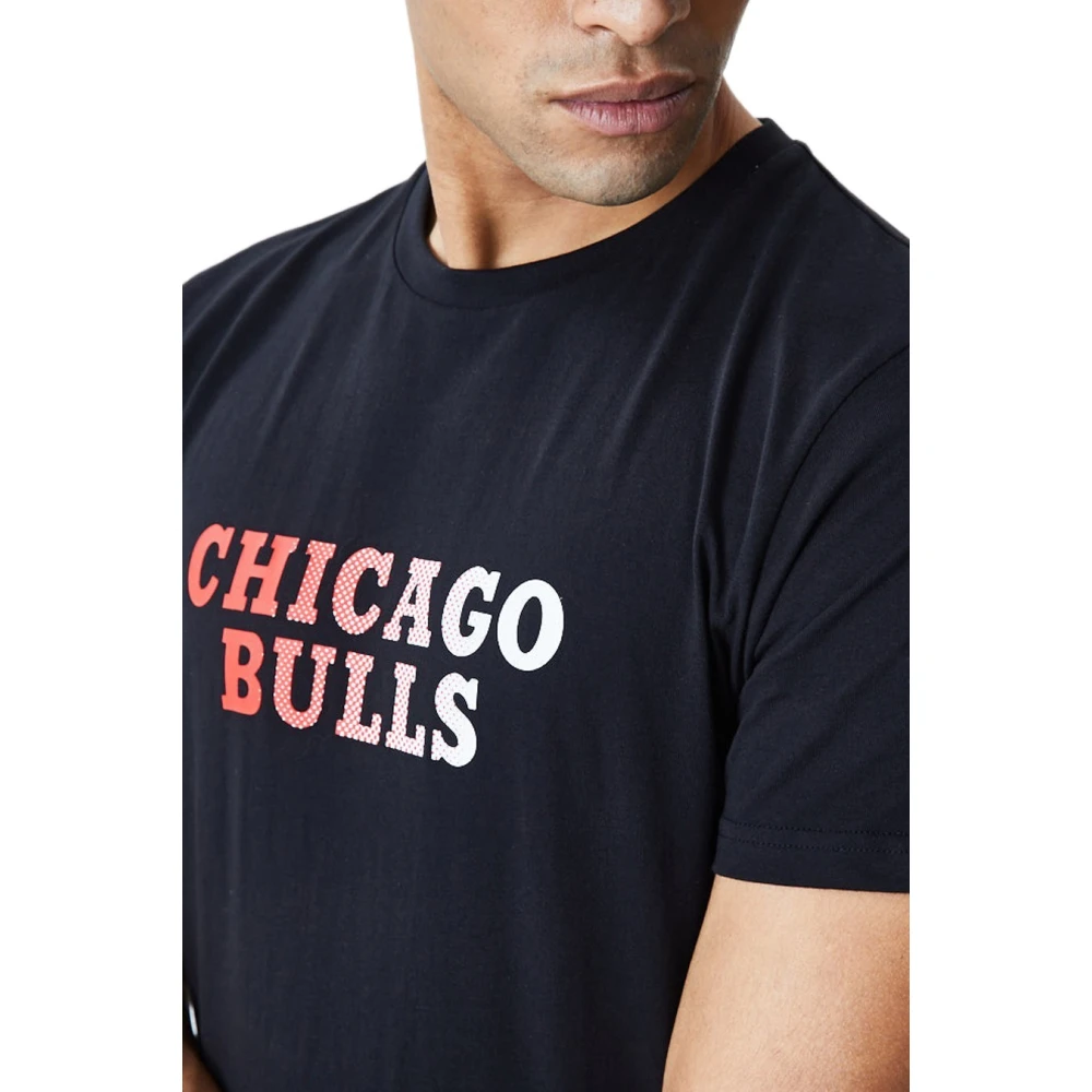 new era Chicago Bulls Gradient Wordmark Tee Black Heren