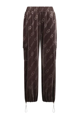 Velour Cargo Byxor med Logomönster