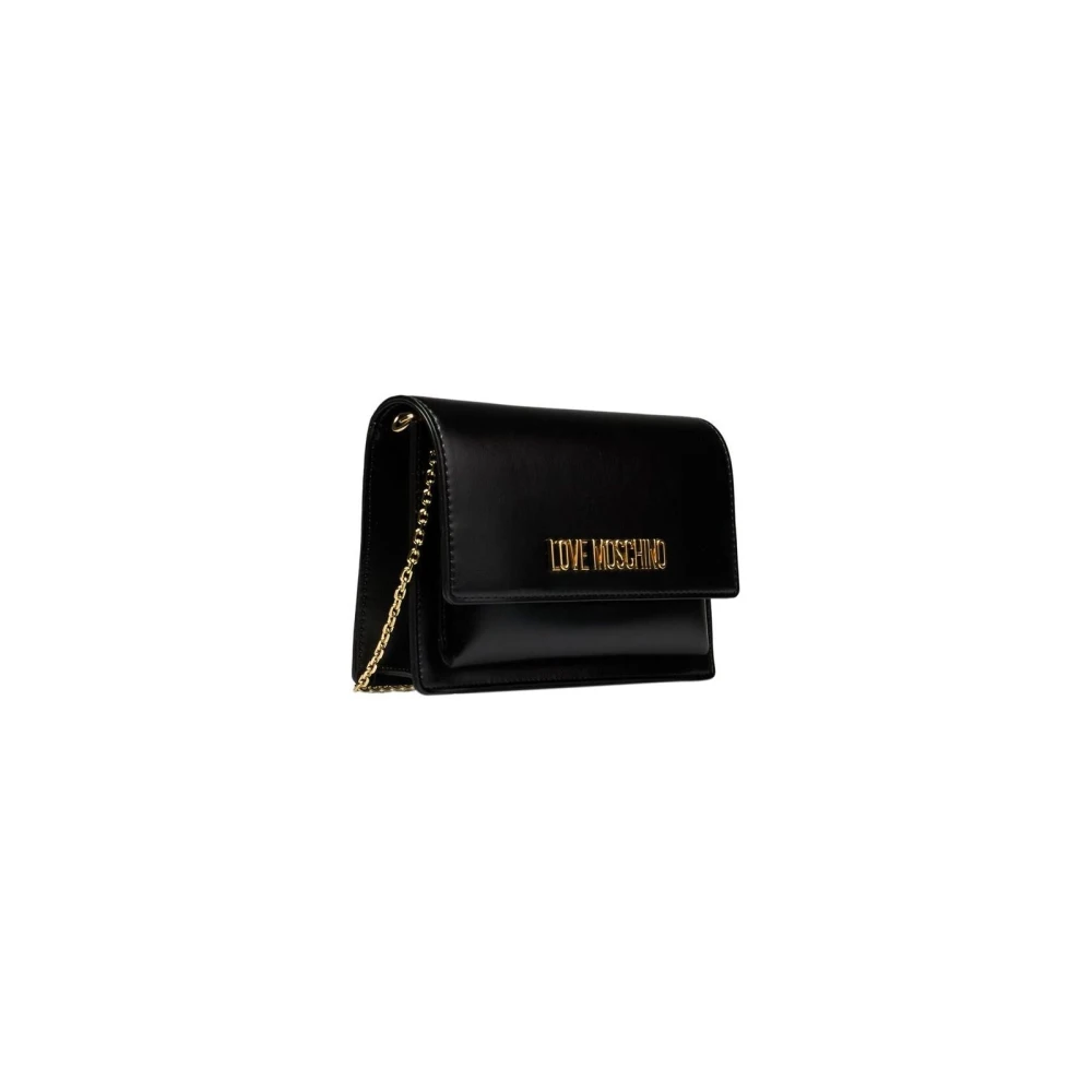 Love Moschino Crossbody Chain Tas met Front Logo Black Dames